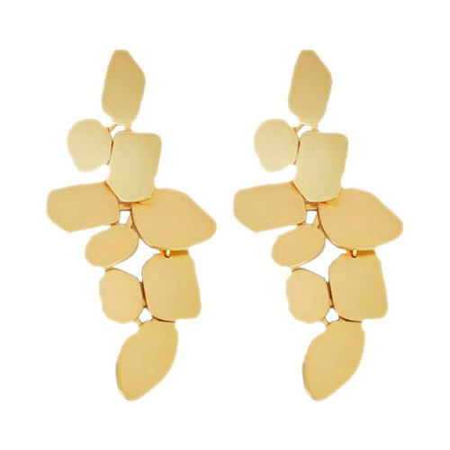 Big fashion brass jewelry gold plating elegant geometric shape drop earrings